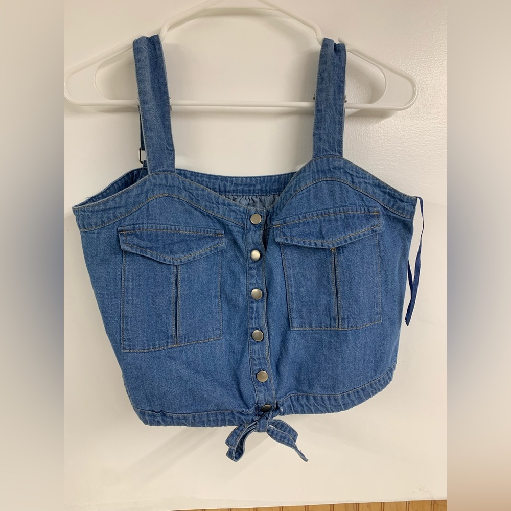 We The Free Palm Desert Denim Crop Top